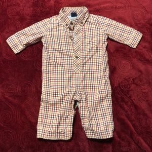 Baby boy Gap Plaid button down romper